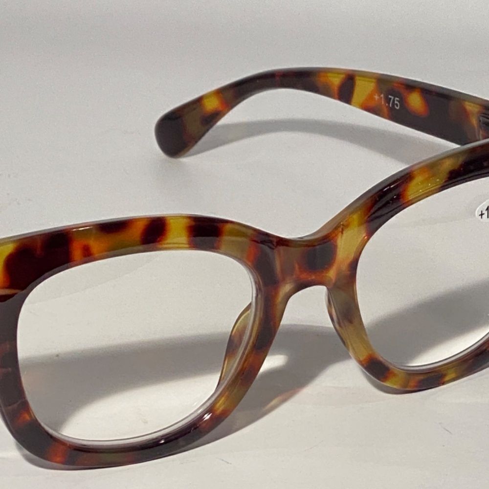 1111 Mona Reading Glasses 1.75 Tortoise Readers Rounded Square Frame NWT - Picture 7 of 9